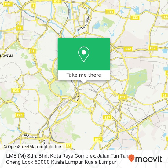 LME (M) Sdn. Bhd. Kota Raya Complex, Jalan Tun Tan Cheng Lock 50000 Kuala Lumpur map