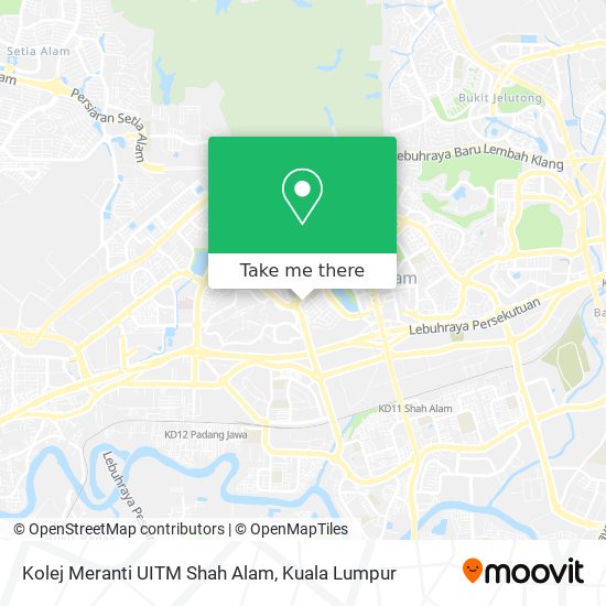 Peta Kolej Meranti UITM Shah Alam