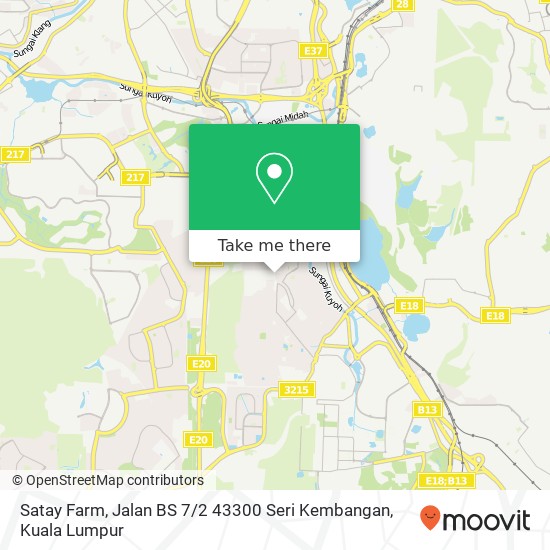 Peta Satay Farm, Jalan BS 7 / 2 43300 Seri Kembangan