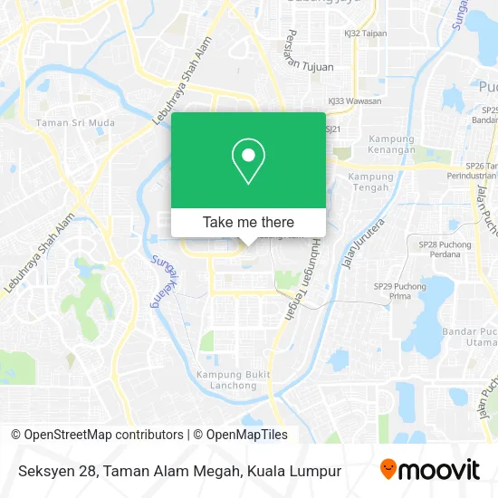 Seksyen 28, Taman Alam Megah map