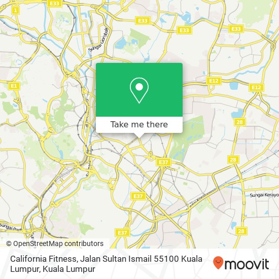 Peta California Fitness, Jalan Sultan Ismail 55100 Kuala Lumpur
