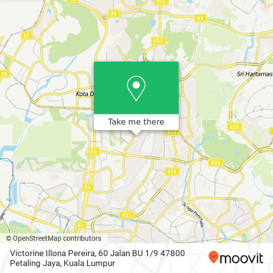 Victorine Illona Pereira, 60 Jalan BU 1 / 9 47800 Petaling Jaya map