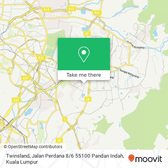 Peta Twinsland, Jalan Perdana 8 / 6 55100 Pandan Indah