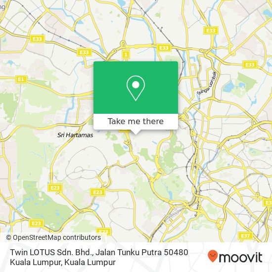 Peta Twin LOTUS Sdn. Bhd., Jalan Tunku Putra 50480 Kuala Lumpur