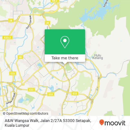 Peta A&W Wangsa Walk, Jalan 2 / 27A 53300 Setapak