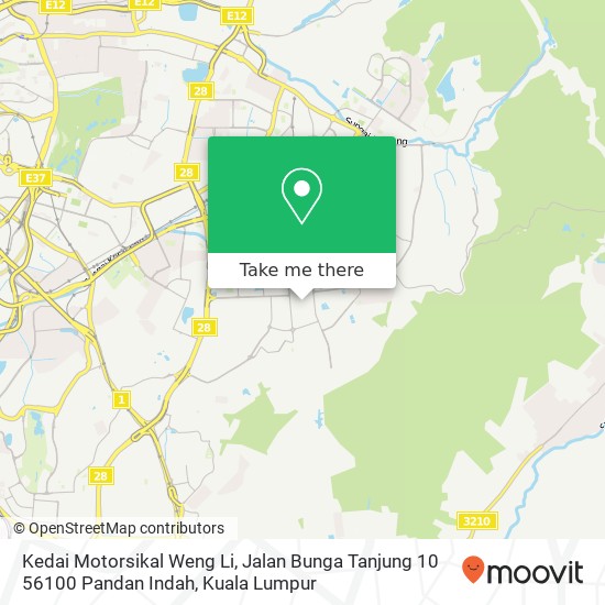 Peta Kedai Motorsikal Weng Li, Jalan Bunga Tanjung 10 56100 Pandan Indah