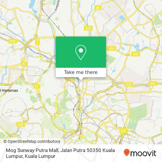 Peta Mog Sunway Putra Mall, Jalan Putra 50350 Kuala Lumpur