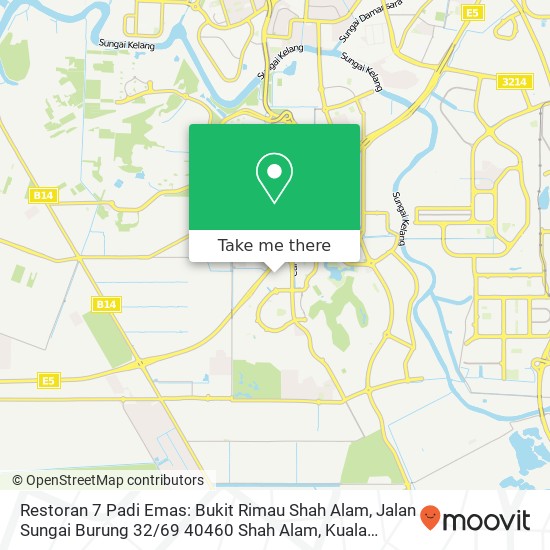 Peta Restoran 7 Padi Emas: Bukit Rimau Shah Alam, Jalan Sungai Burung 32 / 69 40460 Shah Alam