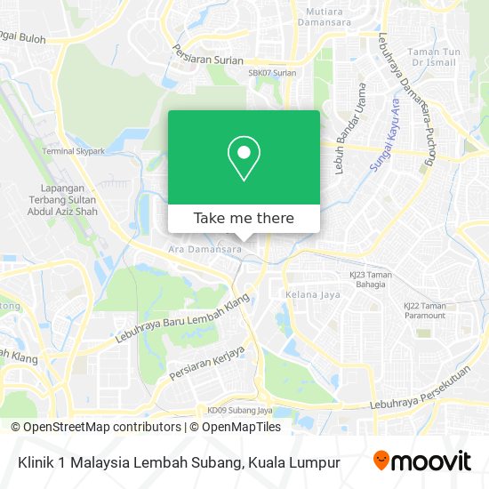 Peta Klinik 1 Malaysia Lembah Subang