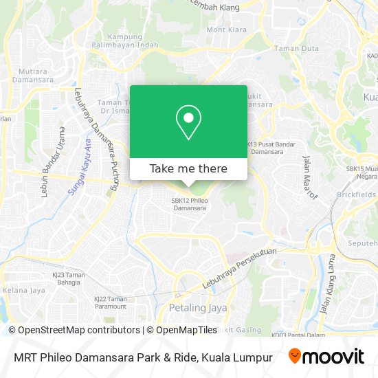 MRT Phileo Damansara Park & Ride map