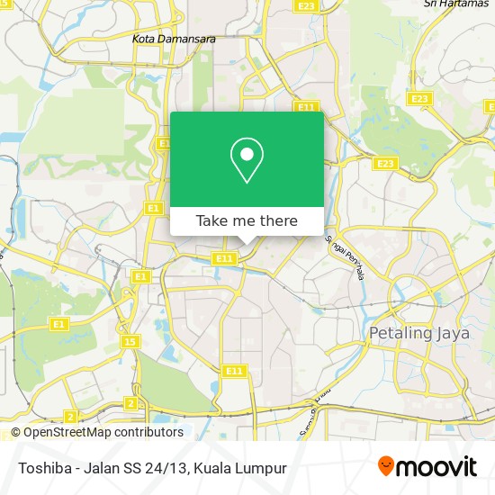 Toshiba - Jalan SS 24/13 map