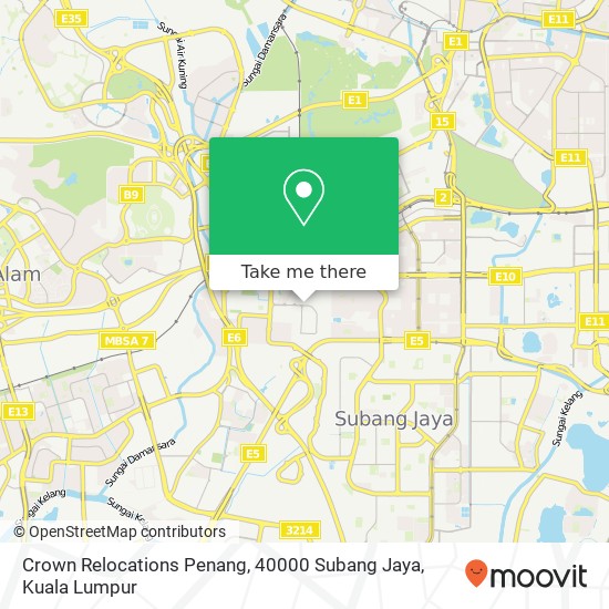 Peta Crown Relocations Penang, 40000 Subang Jaya