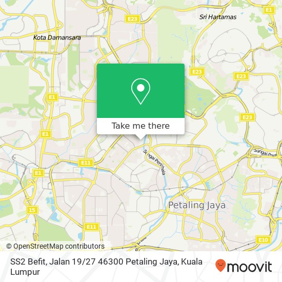 Peta SS2 Befit, Jalan 19 / 27 46300 Petaling Jaya