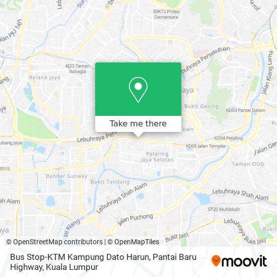 Bus Stop-KTM Kampung Dato Harun, Pantai Baru Highway map