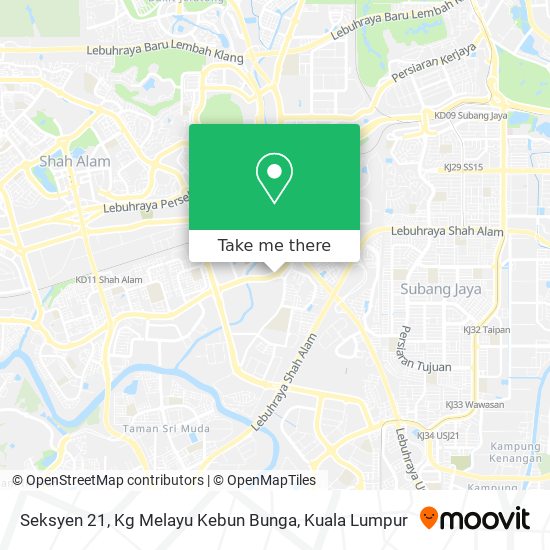 Seksyen 21, Kg Melayu Kebun Bunga map