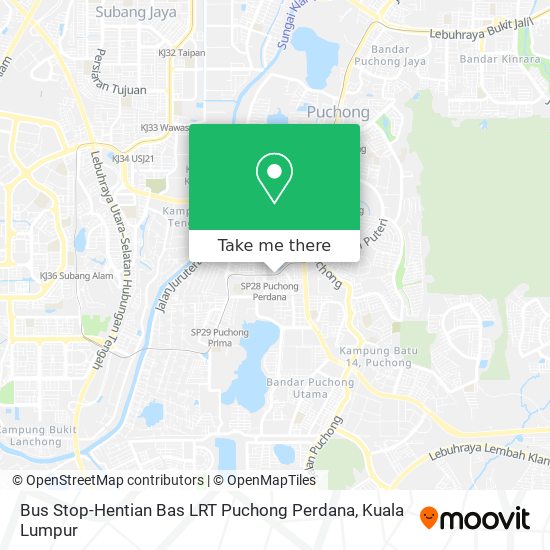 Bus Stop-Hentian Bas LRT Puchong Perdana map