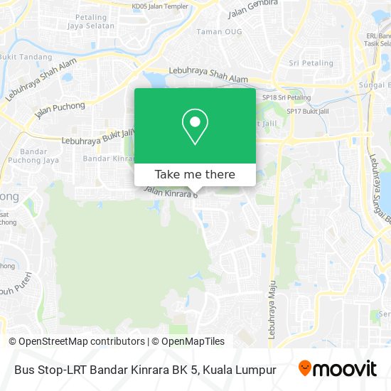 Bus Stop-LRT Bandar Kinrara BK 5 map