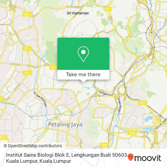 Peta Institut Sains Biologi Blok E, Lengkungan Budi 50603 Kuala Lumpur