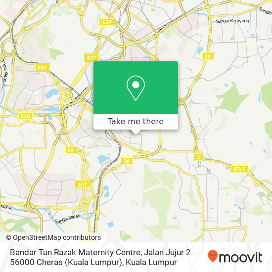 Bandar Tun Razak Maternity Centre, Jalan Jujur 2 56000 Cheras (Kuala Lumpur) map