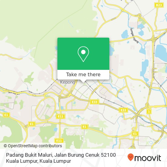 Padang Bukit Maluri, Jalan Burung Cenuk 52100 Kuala Lumpur map