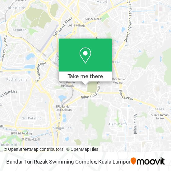 Peta Bandar Tun Razak Swimming Complex