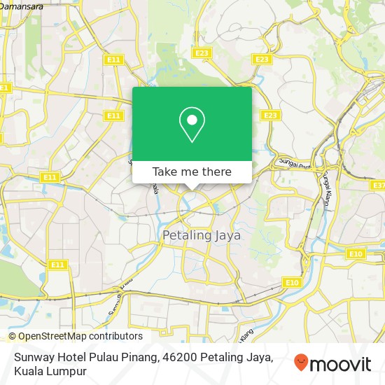 Peta Sunway Hotel Pulau Pinang, 46200 Petaling Jaya