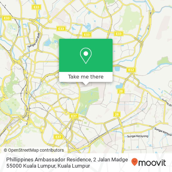 Phillippines Ambassador Residence, 2 Jalan Madge 55000 Kuala Lumpur map