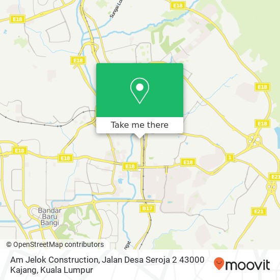 Peta Am Jelok Construction, Jalan Desa Seroja 2 43000 Kajang