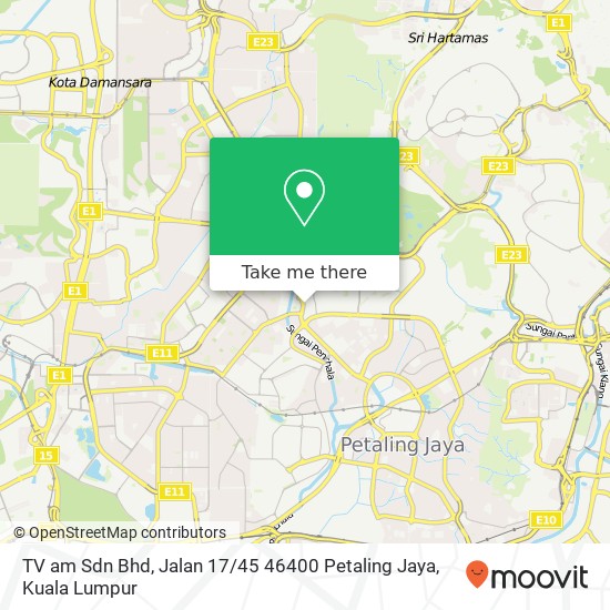 TV am Sdn Bhd, Jalan 17 / 45 46400 Petaling Jaya map