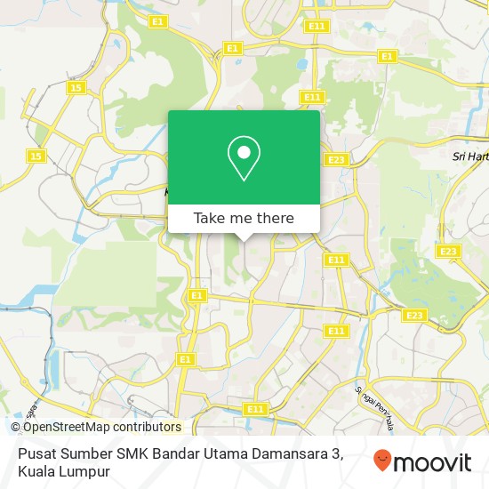 Pusat Sumber SMK Bandar Utama Damansara 3 map