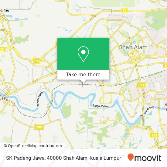 Peta SK Padang Jawa, 40000 Shah Alam
