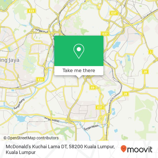 Peta McDonald's Kuchai Lama DT, 58200 Kuala Lumpur