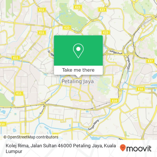 Peta Kolej Rima, Jalan Sultan 46000 Petaling Jaya