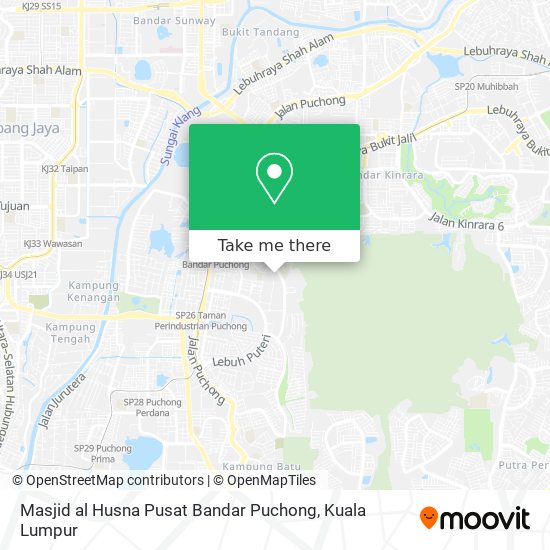 Peta Masjid al Husna Pusat Bandar Puchong