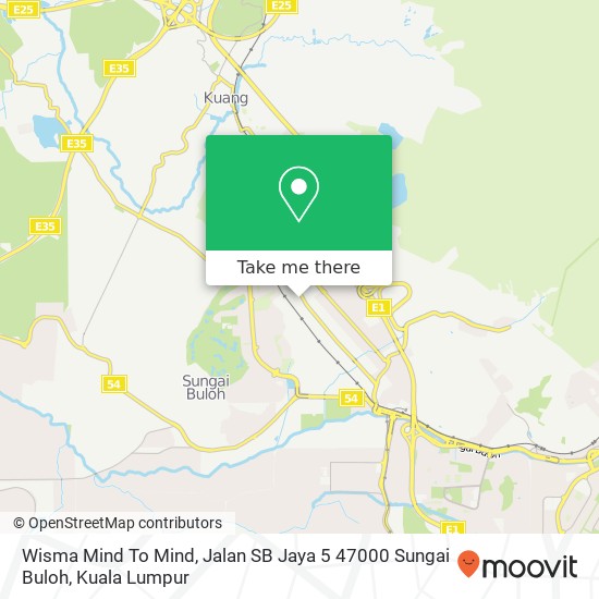 Wisma Mind To Mind, Jalan SB Jaya 5 47000 Sungai Buloh map