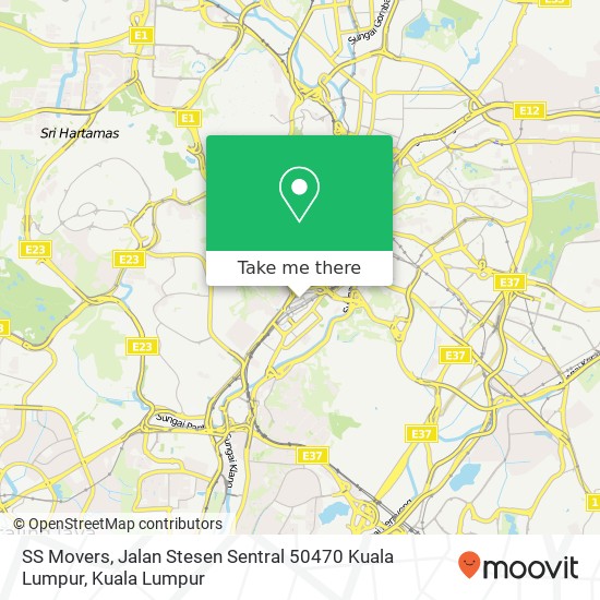 Peta SS Movers, Jalan Stesen Sentral 50470 Kuala Lumpur