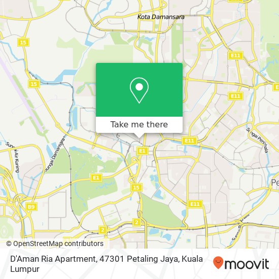 Peta D'Aman Ria Apartment, 47301 Petaling Jaya