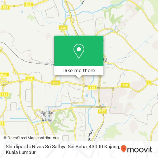 Peta Shirdiparthi Nivas Sri Sathya Sai Baba, 43000 Kajang
