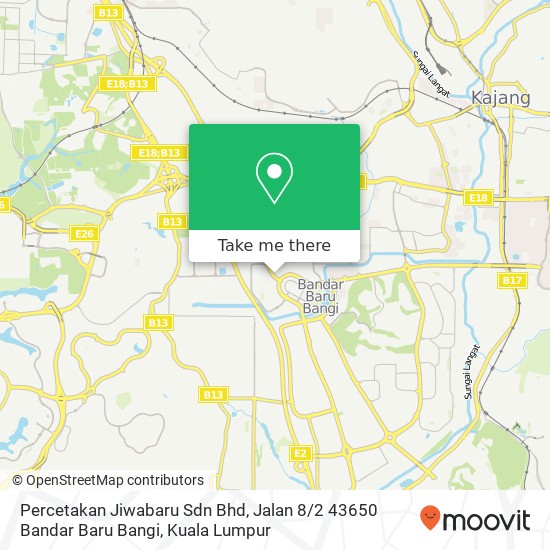 Percetakan Jiwabaru Sdn Bhd, Jalan 8 / 2 43650 Bandar Baru Bangi map