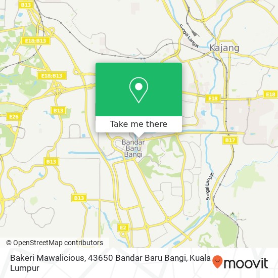 Peta Bakeri Mawalicious, 43650 Bandar Baru Bangi