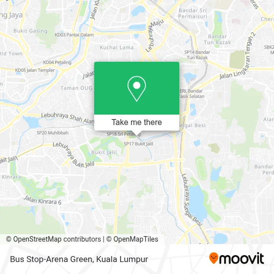 Bus Stop-Arena Green map