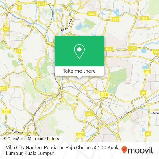 Peta Villa City Garden, Persiaran Raja Chulan 55100 Kuala Lumpur