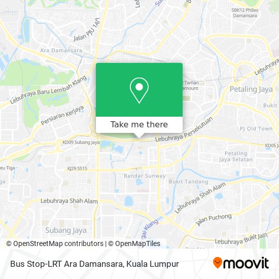 Bus Stop-LRT Ara Damansara map