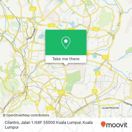 Peta Cilantro, Jalan 1 / 68F 55000 Kuala Lumpur