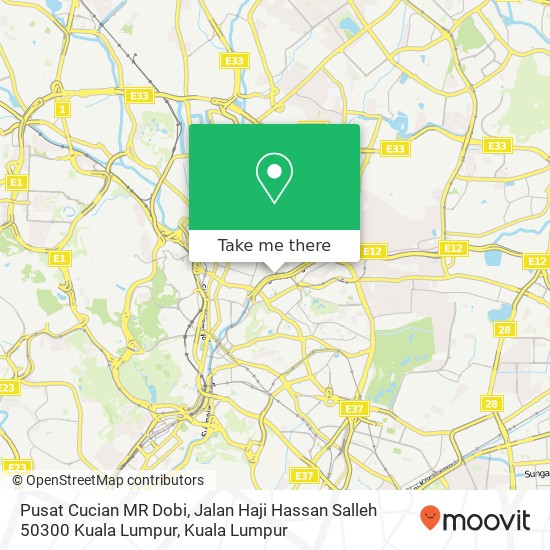 Peta Pusat Cucian MR Dobi, Jalan Haji Hassan Salleh 50300 Kuala Lumpur