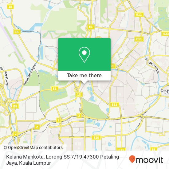 Kelana Mahkota, Lorong SS 7 / 19 47300 Petaling Jaya map