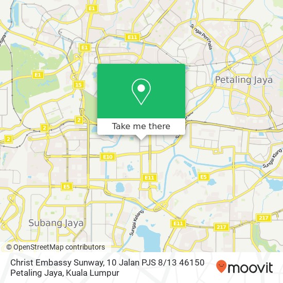 Christ Embassy Sunway, 10 Jalan PJS 8 / 13 46150 Petaling Jaya map