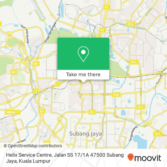 Helix Service Centre, Jalan SS 17 / 1A 47500 Subang Jaya map