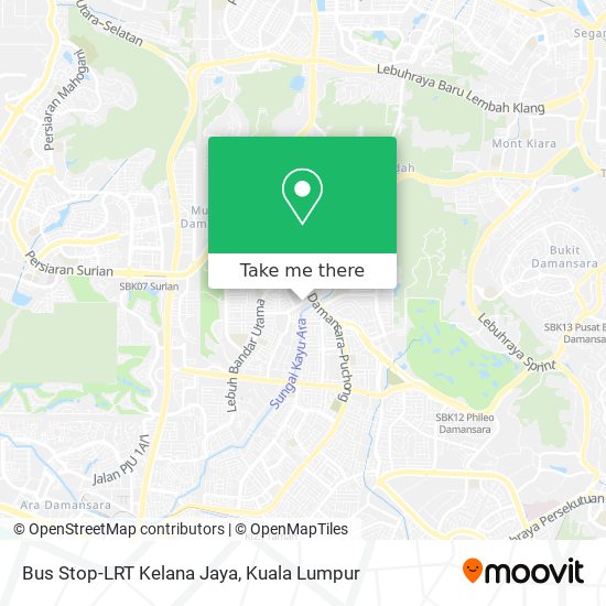 Bus Stop-LRT Kelana Jaya map