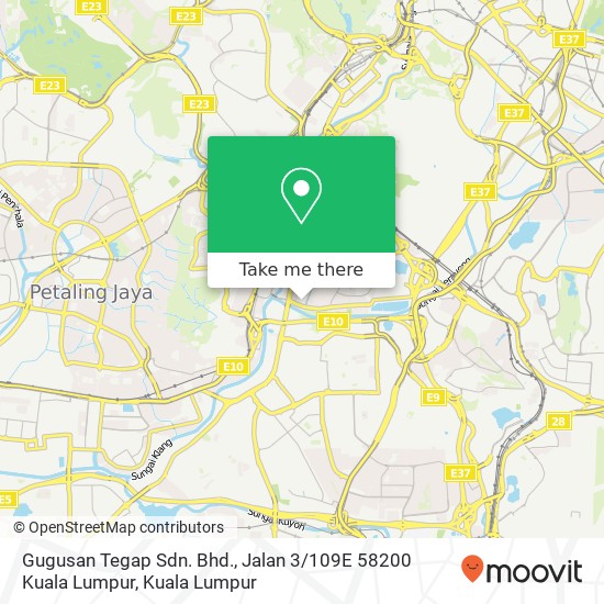 Gugusan Tegap Sdn. Bhd., Jalan 3 / 109E 58200 Kuala Lumpur map